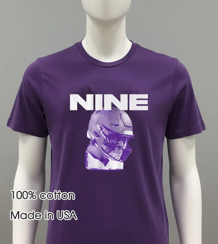 J.j. Mccarthy Nine Helmet Head - purple-shirt J.j. Mccarthy Nine Helmet Head Purple Shirt