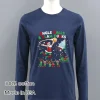 Jingle Balls And Slam Dunks 2025 Funny Christmas Basketball Santa Design Navy Shirt
