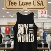 Joy To The World Text Tank Top Black