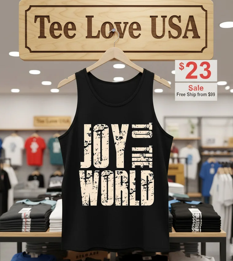 Joy To The World Text - tank-top-black Joy To The World Text Tank Top Black
