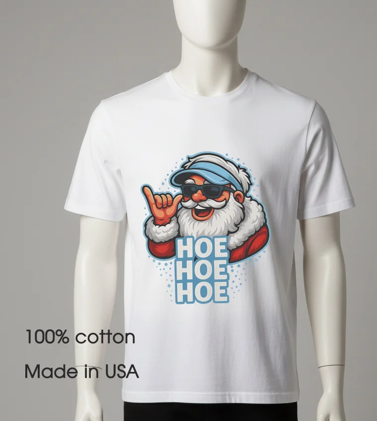 Kiff Kringle Hoe Hoe Hoe Football Christmas - white-t-shirt Kiff Kringle Hoe Hoe Hoe Football Christmas White T Shirt