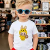 Labubu Wearing Yellow Bunny Rabbit Costume Holding Donut Kids T Shirt