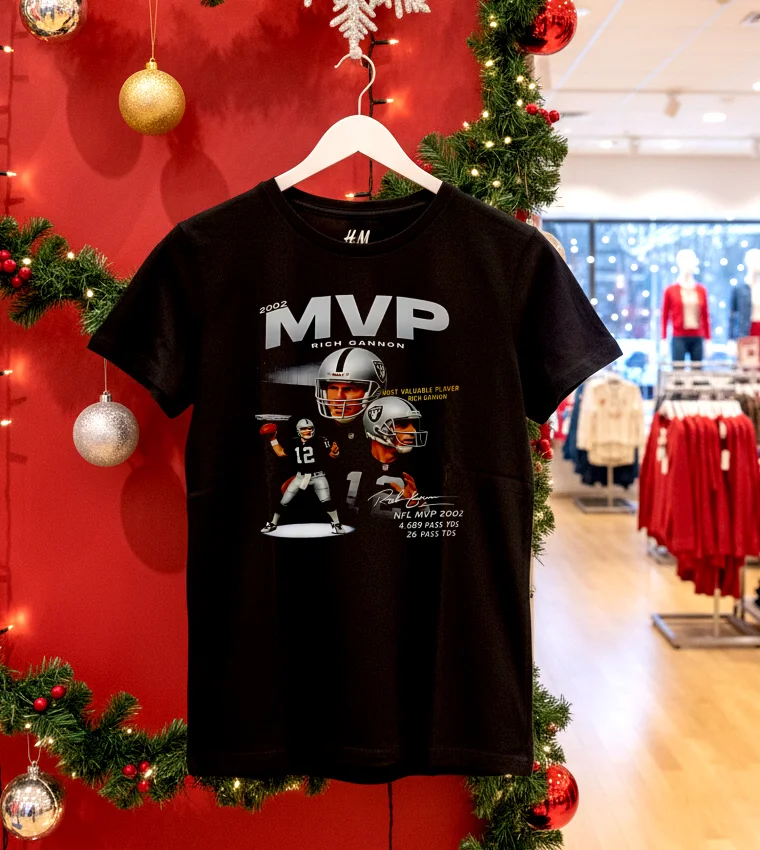 Las Vegas Raiders 2002 Mvp Rich Gannon - balck-shirt Las Vegas Raiders 2002 Mvp Rich Gannon Balck Shirt