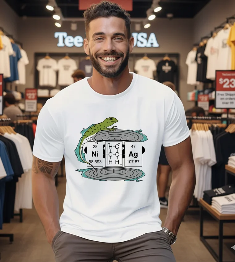 Lizard Chemistry Vinyl Record - mens-white-t-shirt Lizard Chemistry Vinyl Record Mens White T Shirt