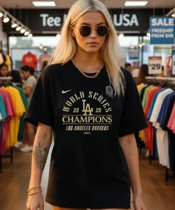Los Angeles Dodgers 2024 25 Back To Back World Series Champions Black shirt