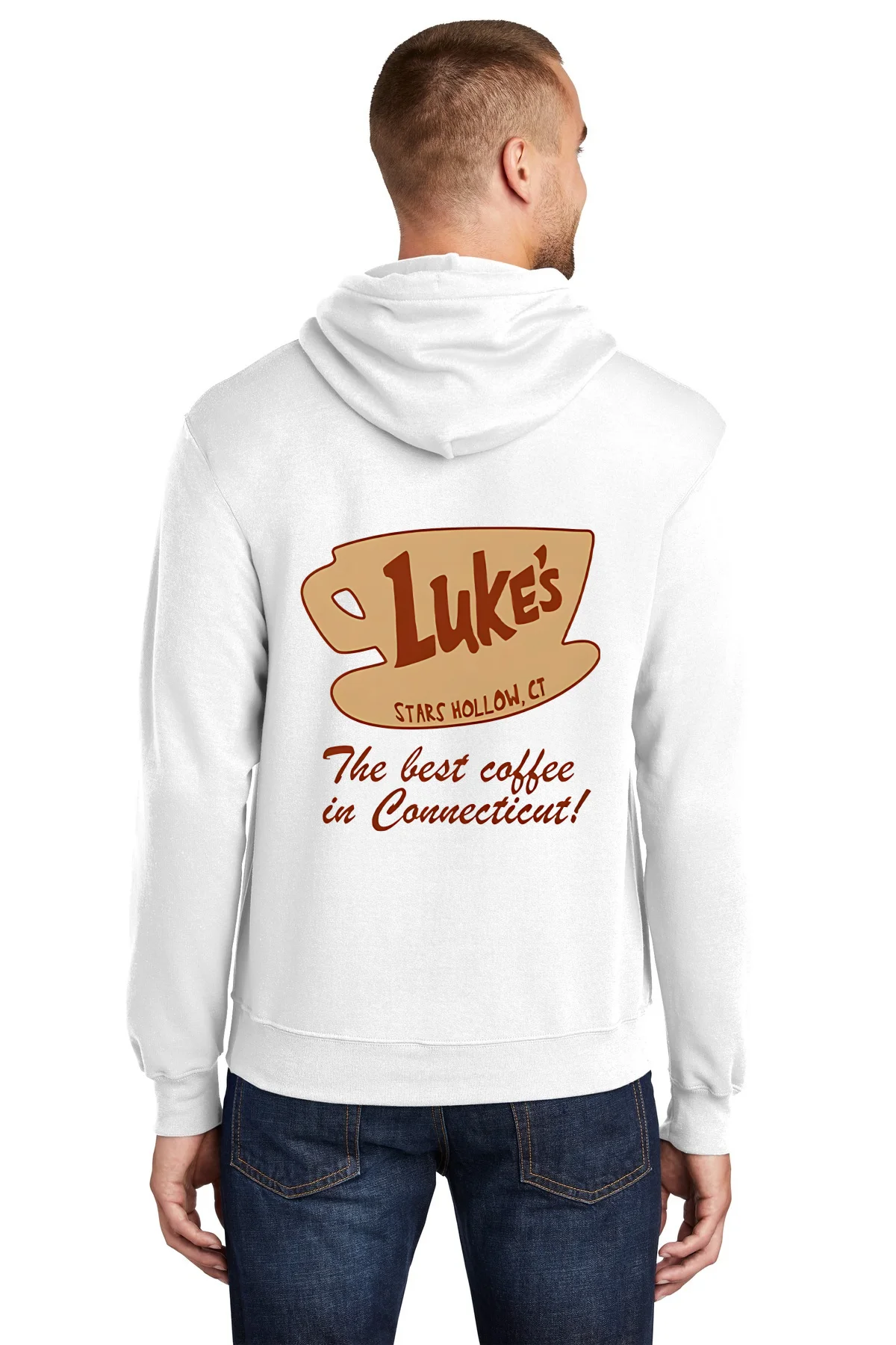 Luke’s Stars Hollow The Best Coffee In Connecticut - back-hoodie Luke’s Stars Hollow The Best Coffee In Connecticut Back Hoodie