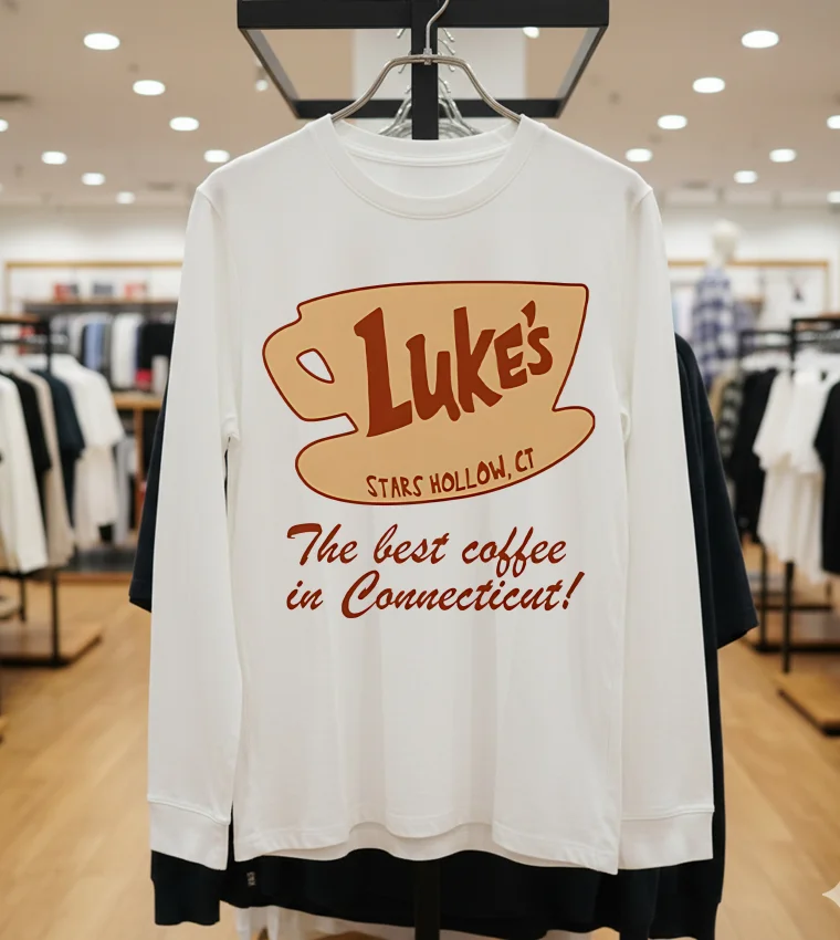 Luke’s Stars Hollow The Best Coffee In Connecticut - white-hoodie Luke’s Stars Hollow The Best Coffee In Connecticut White Hoodie