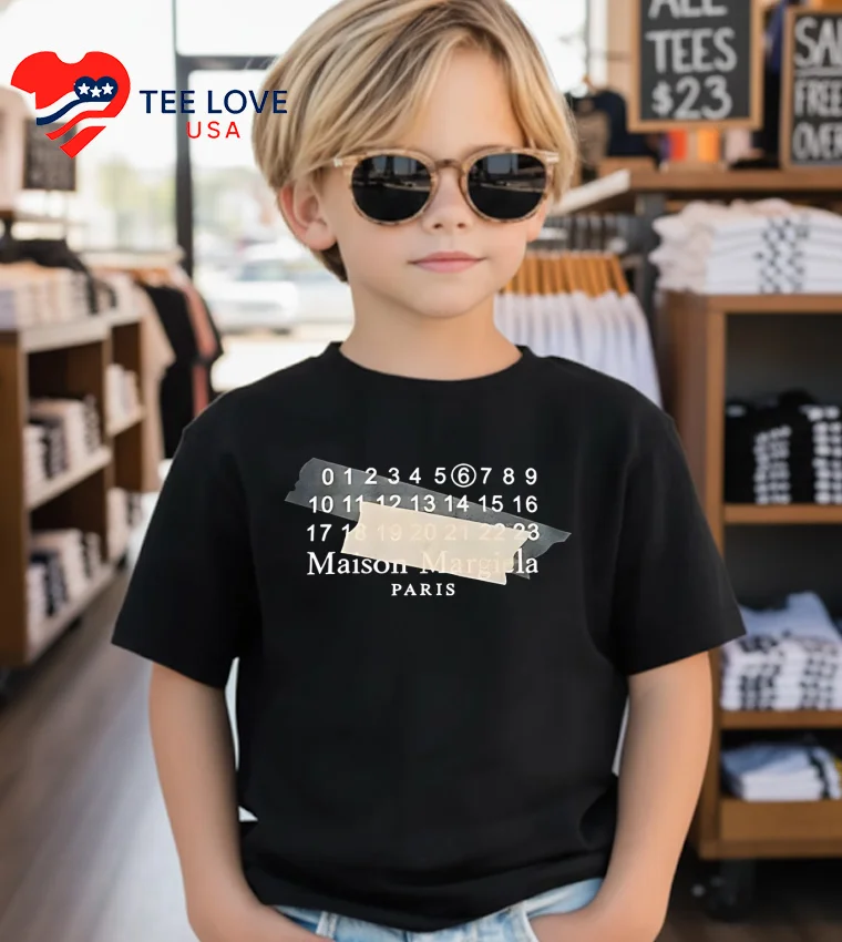 Maison Margiela Paris Numeric Date Tape Logo - kids-black Maison Margiela Paris Numeric Date Tape Logo Kids Black