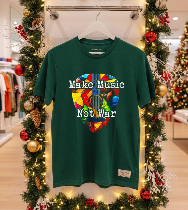 Make Music Not War Pride - green-shirt Make Music Not War Pride Green Shirt