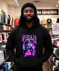 Marvel Comics Venom Purple And Pink Flames Shirt