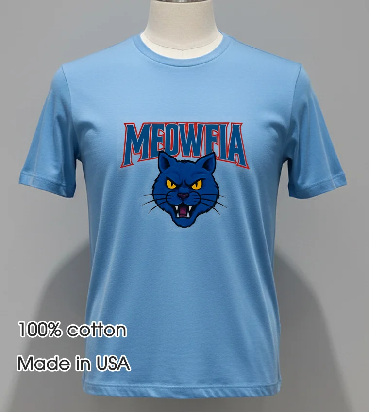 Meowfia Buffalo Bills Big Head - blue-shirt Meowfia Buffalo Bills Big Head Blue Shirt