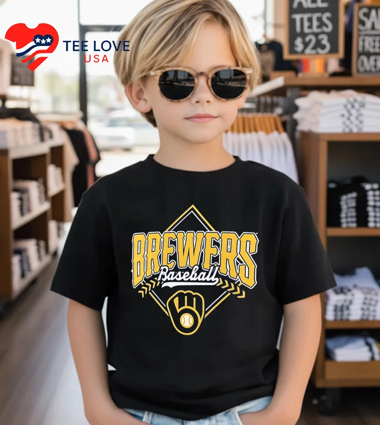Milwaukee Brewers Baseball Diamond Big And Tall 2025 - kids-black Milwaukee Brewers Baseball Diamond Big And Tall 2025 Kids Black