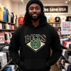 Milwaukee Bucks Nba Adult Short Sleeve Black Hoodie