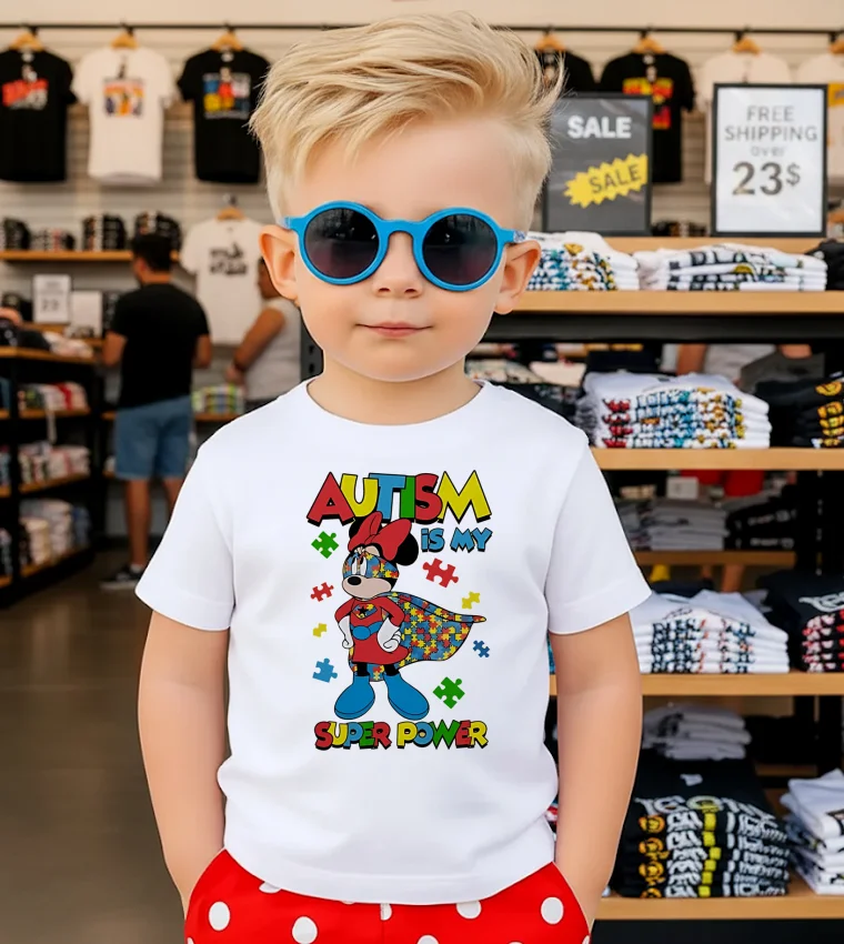 Minnie Autism Is My Super Power T S - kids-t-shirt Minnie Autism Is My Super Power T S Kids T Shirt