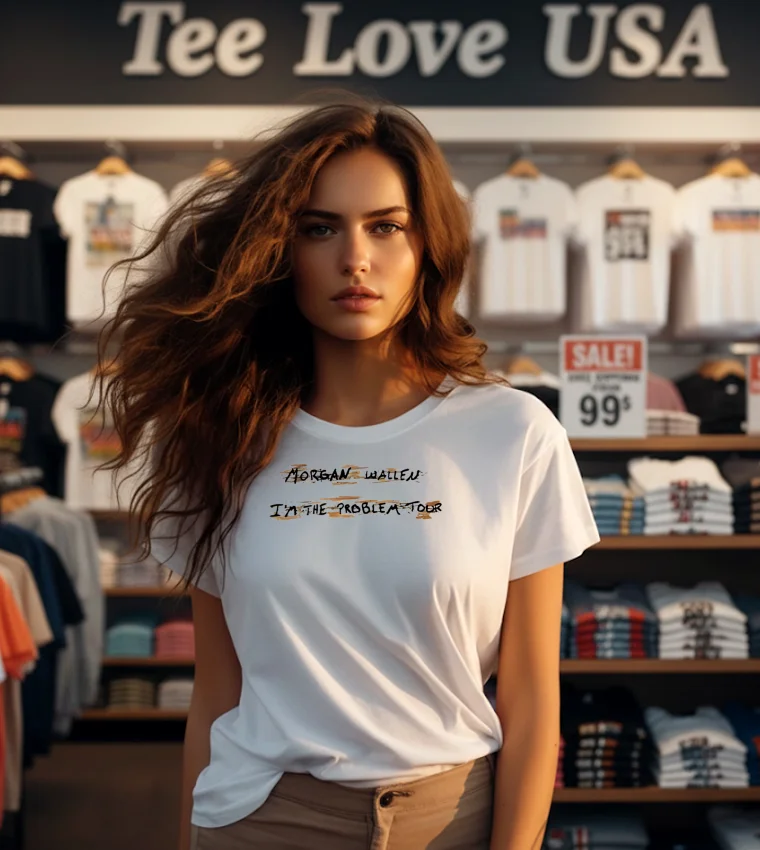 Morgan Wallen I M The Problem Tour Album - white-t-shirt Morgan Wallen I M The Problem Tour Album White T Shirt