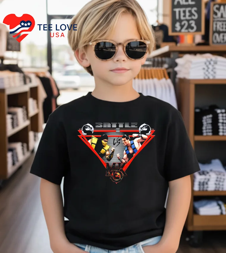 Mortal Kombat Fight Screen Triangle - kids-black Mortal Kombat Fight Screen Triangle Kids Black