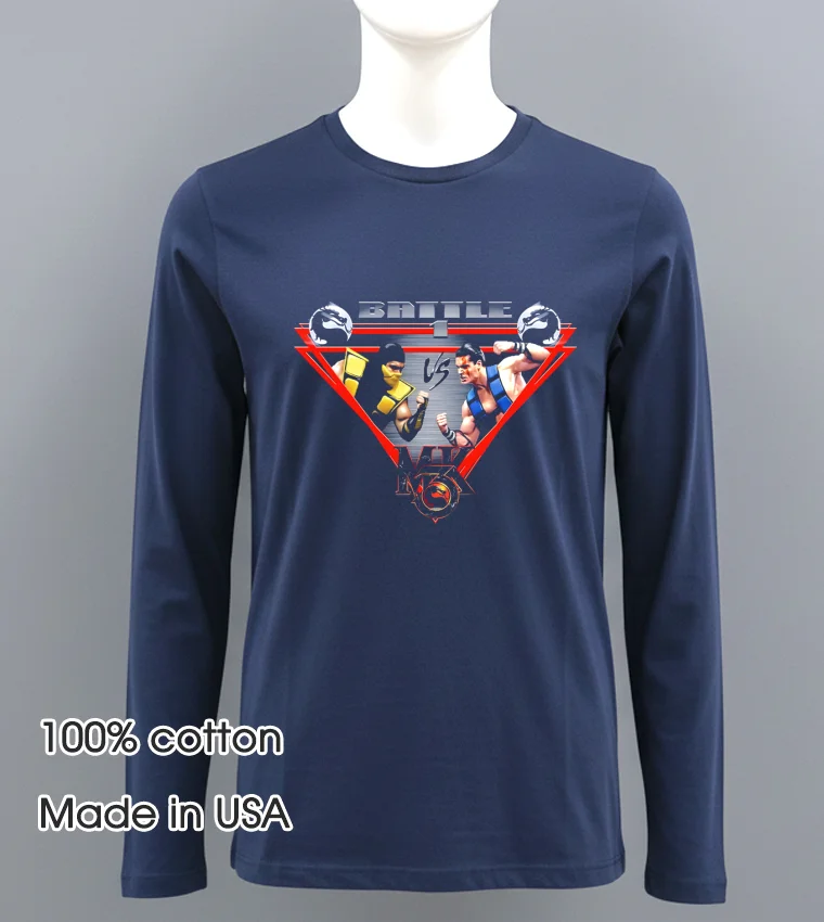 Mortal Kombat Fight Screen Triangle - navy-shirt Mortal Kombat Fight Screen Triangle Navy Shirt