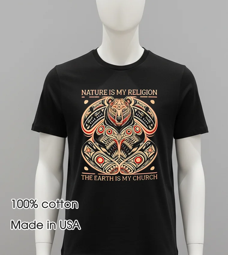 Nature Is My Religion The Earth Is My Church Balck Shirt