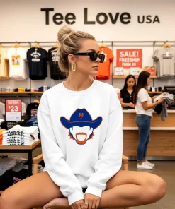 New York Mets Cowboy Hat And Orange Beard Shirt