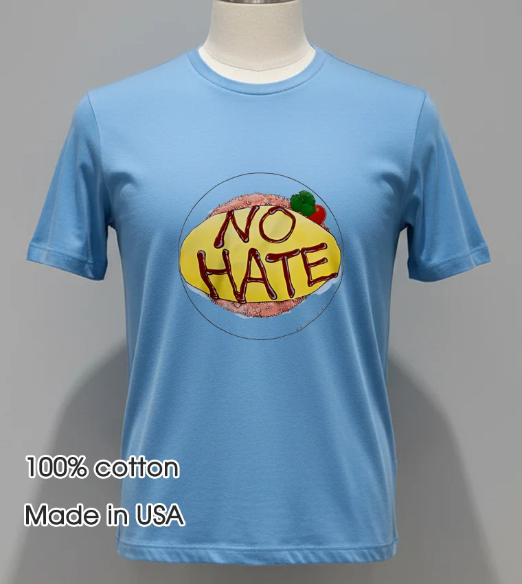 No Hate Food - blue-shirt No Hate Food Blue Shirt