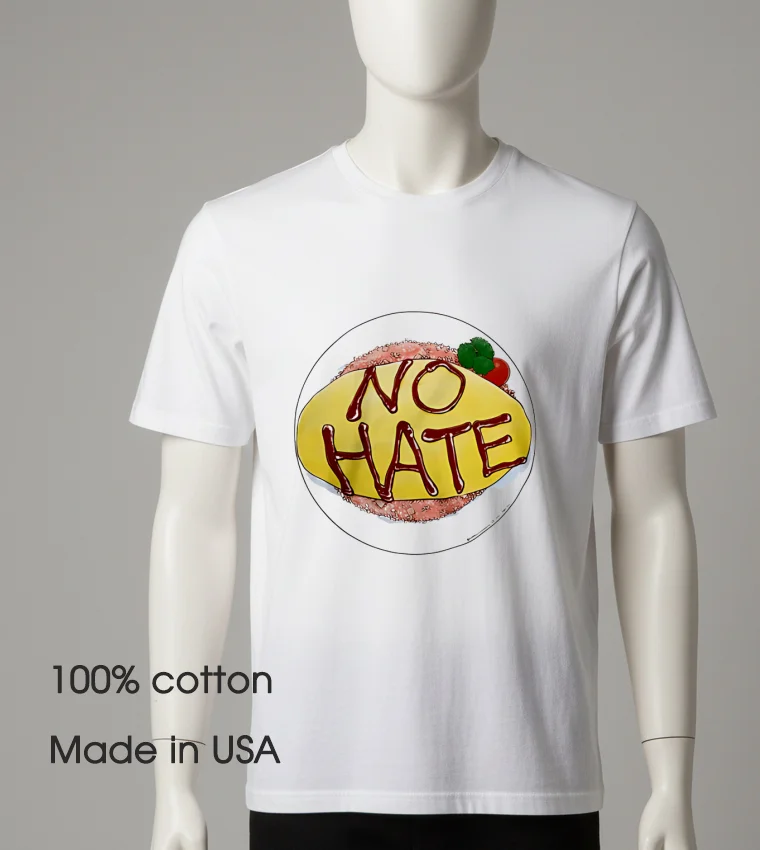 No Hate Food White T Shirt