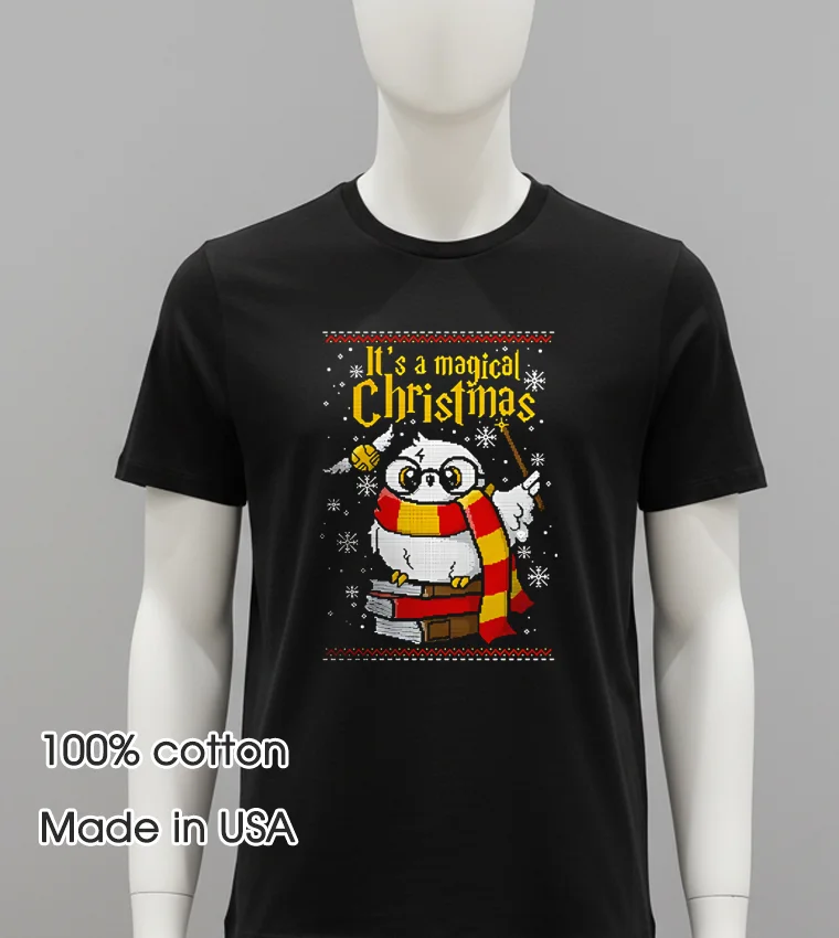 Owl It S A Magical Christmas 2025 Balck Shirt