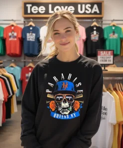 Paradise Queens Ny Baseball Skull Sunglasses Rose shirt