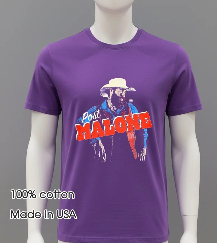Post Malone Cowboy Retro - purple-shirt Post Malone Cowboy Retro Purple Shirt