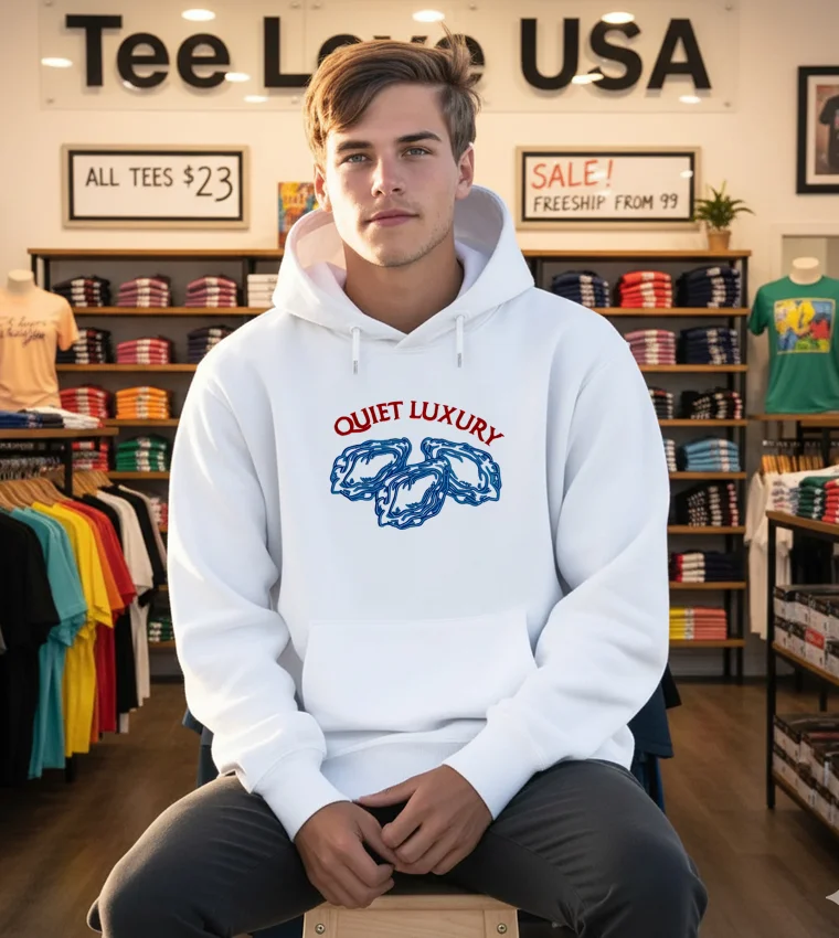 Quiet Luxury Oysters - white-hoodie Quiet Luxury Oysters White Hoodie