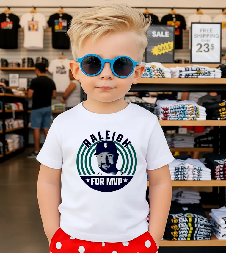Raleigh For Mvp Baseball Player Portrait - kids-t-shirt Raleigh For Mvp Baseball Player Portrait Kids T Shirt