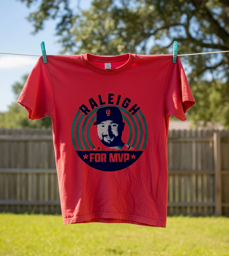 Raleigh For Mvp Baseball Player Portrait - red-shirt Raleigh For Mvp Baseball Player Portrait Red Shirt