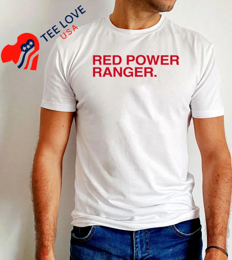 Red Power Ranger - white-t-shirt Red Power Ranger White T Shirt