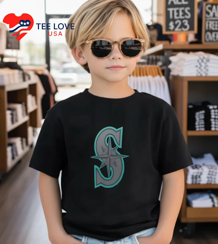 Seattle Mariners Logo 2025 - kids-black Seattle Mariners Logo 2025 Kids Black