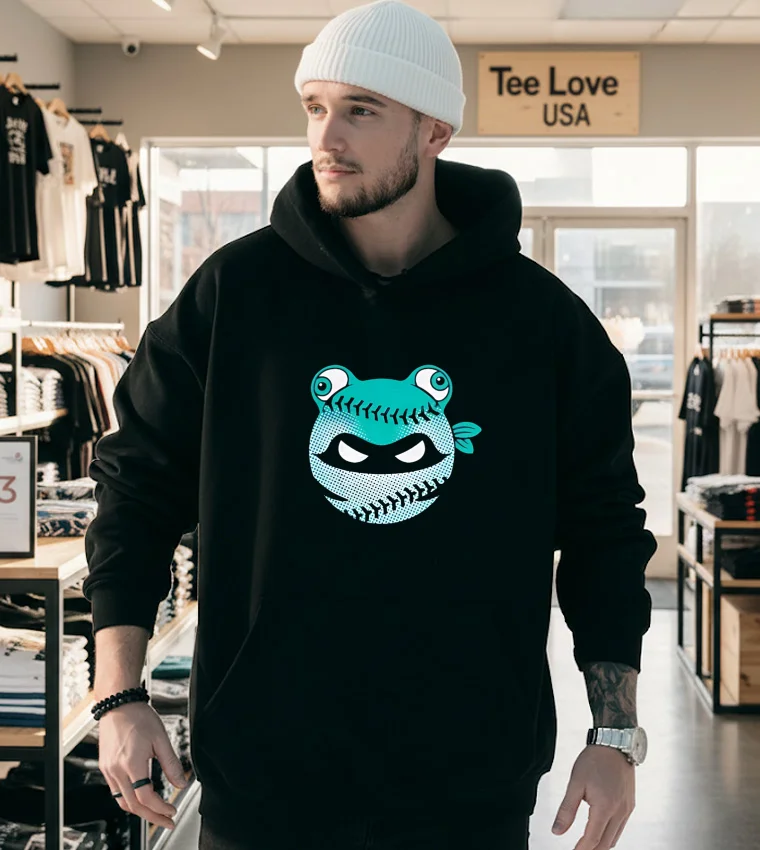 Seattle Mariners Pitching Ninja Frog - hoodie-black Seattle Mariners Pitching Ninja Frog Hoodie Black