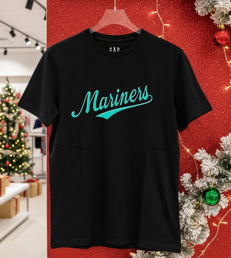 Seattle Mariners Vintage Baseball Script - balck-shirt Seattle Mariners Vintage Baseball Script Balck Shirt