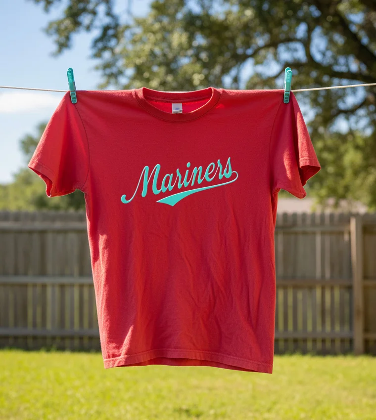 Seattle Mariners Vintage Baseball Script - red-shirt Seattle Mariners Vintage Baseball Script Red Shirt