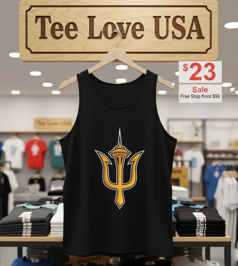 Seattle W Trident Logo - tank-top-black Seattle W Trident Logo Tank Top Black