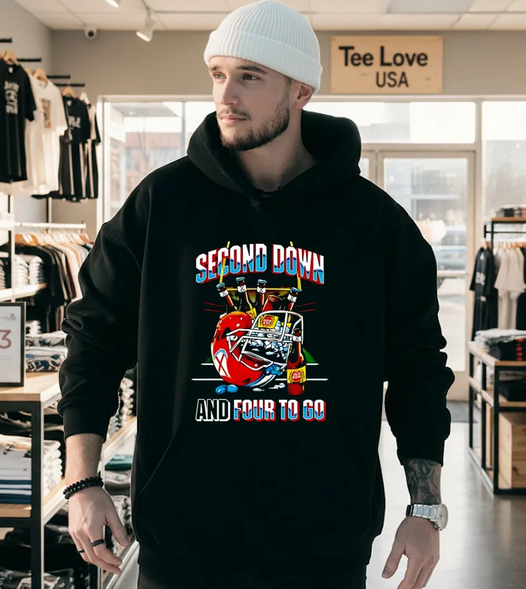 Second Down Beer And Four To Go Football Nfl - hoodie-black Second Down Beer And Four To Go Football Nfl Hoodie Black