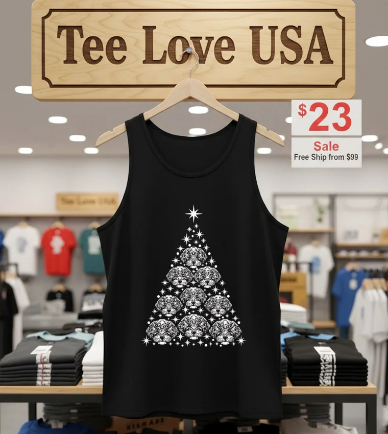 Shih Tzu Christmas Tree Cute - tank-top-black Shih Tzu Christmas Tree Cute Tank Top Black