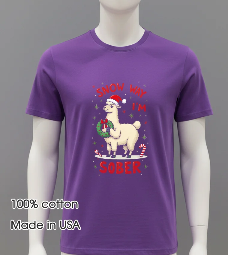 Snow Way I M Sober Merry Christmas Purple Shirt