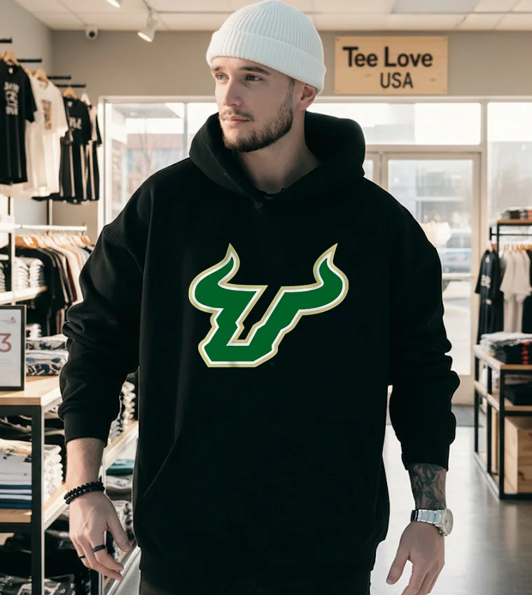 South Florida Bulls Usf Team College Sports Logo - hoodie-black South Florida Bulls Usf Team College Sports Logo Hoodie Black