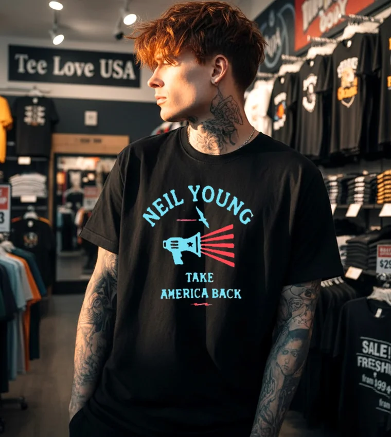 Take America Back Nell Young - black t-shirt Take America Back Nell Young Black T Shirt