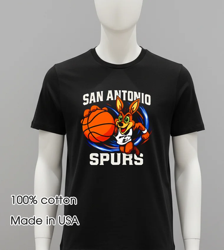 The Coyote San Antonio Spurs Mascot Player Balck Shirt