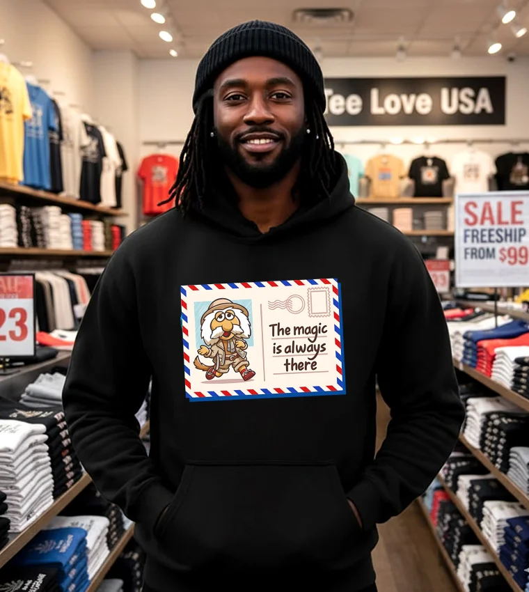 The Magic Is Always There Letter - black-hoodie The Magic Is Always There Letter Black Hoodie