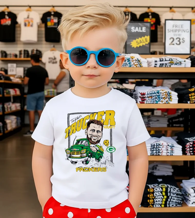 Trucker Kraft Packers Green Bay Cartoon - kids-t-shirt Trucker Kraft Packers Green Bay Cartoon Kids T Shirt