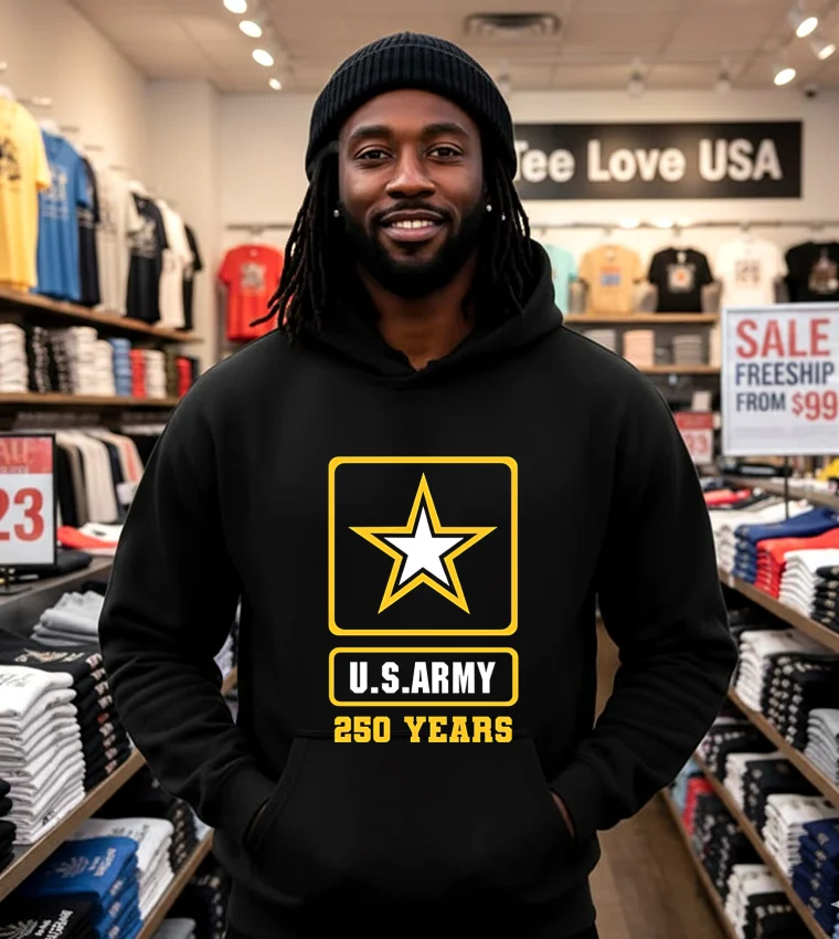 U.s. Army 250 Years Military Commemorative - black-hoodie U.s. Army 250 Years Military Commemorative Black Hoodie