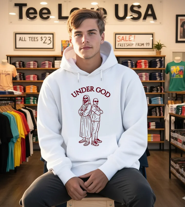 Under God Giesu And Kanye West - white-hoodie Under God Giesu And Kanye West White Hoodie