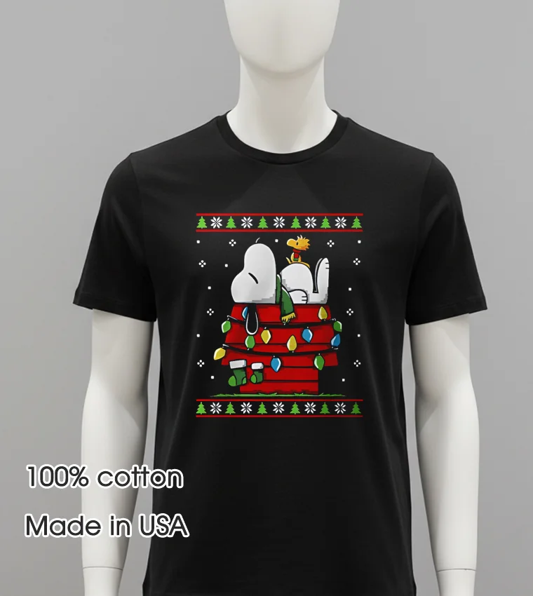 Waiting For Snoopy Christmas 2025 Balck Shirt