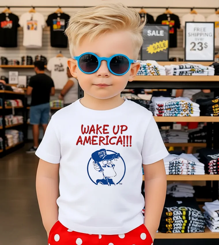 Wake Up America Earl Pitts Meme - kids-t-shirt Wake Up America Earl Pitts Meme Kids T Shirt