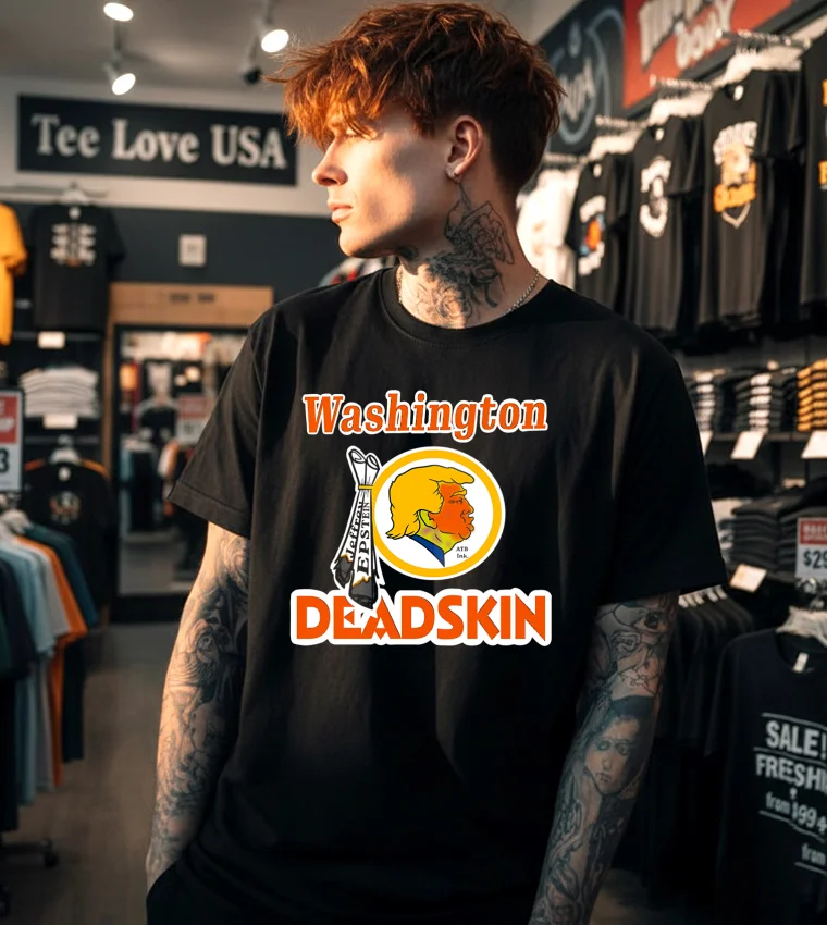 Washington Deadskin Trump Epstein Politically Incorrect - black t-shirt Washington Deadskin Trump Epstein Politically Incorrect Black T Shirt